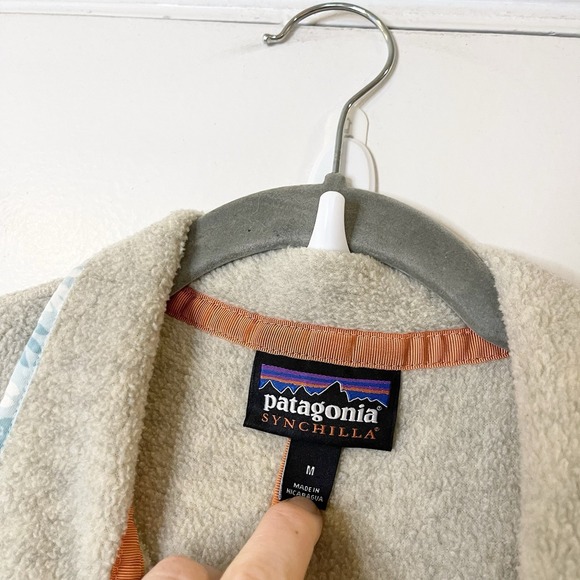 Patagonia Synchilla Snap-T Fleece Pullover Sweater Hawaiian Leaf Floral Size M - Picture 5 of 7